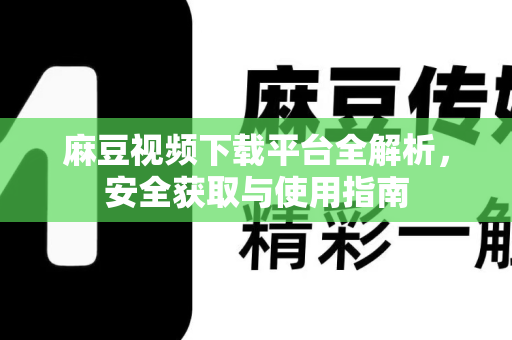 麻豆视频下载平台全解析，安全获取与使用指南